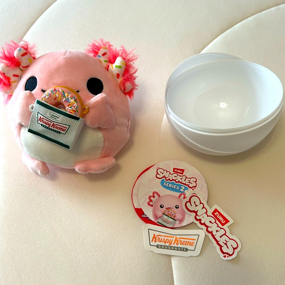 Snackles axolotl Krispy Kreme mini plush